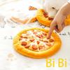 Interactive Design Plush Pizza-shaped Dog Flying Disc Toy with Loud Paper & 6 Squeakers, Also Donut - Shaped Chew Toy for Pets
