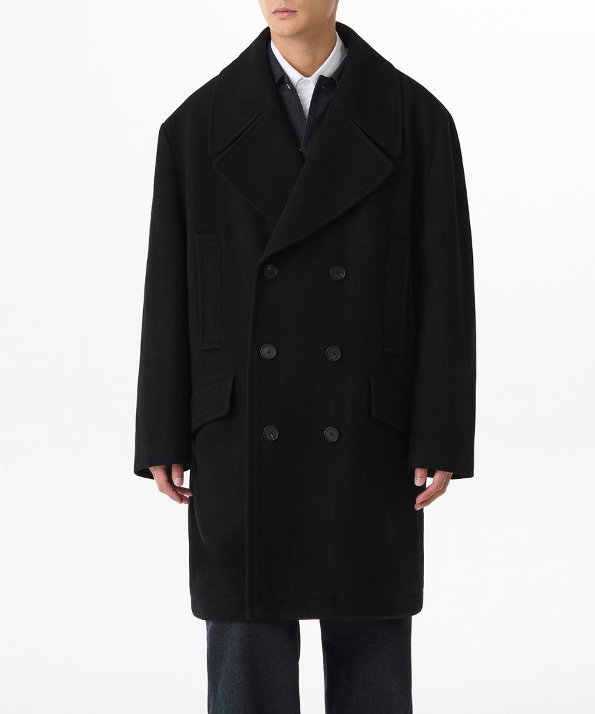 Musinsa Standard Wool Blend Extra Oversized Peacoat [Black]