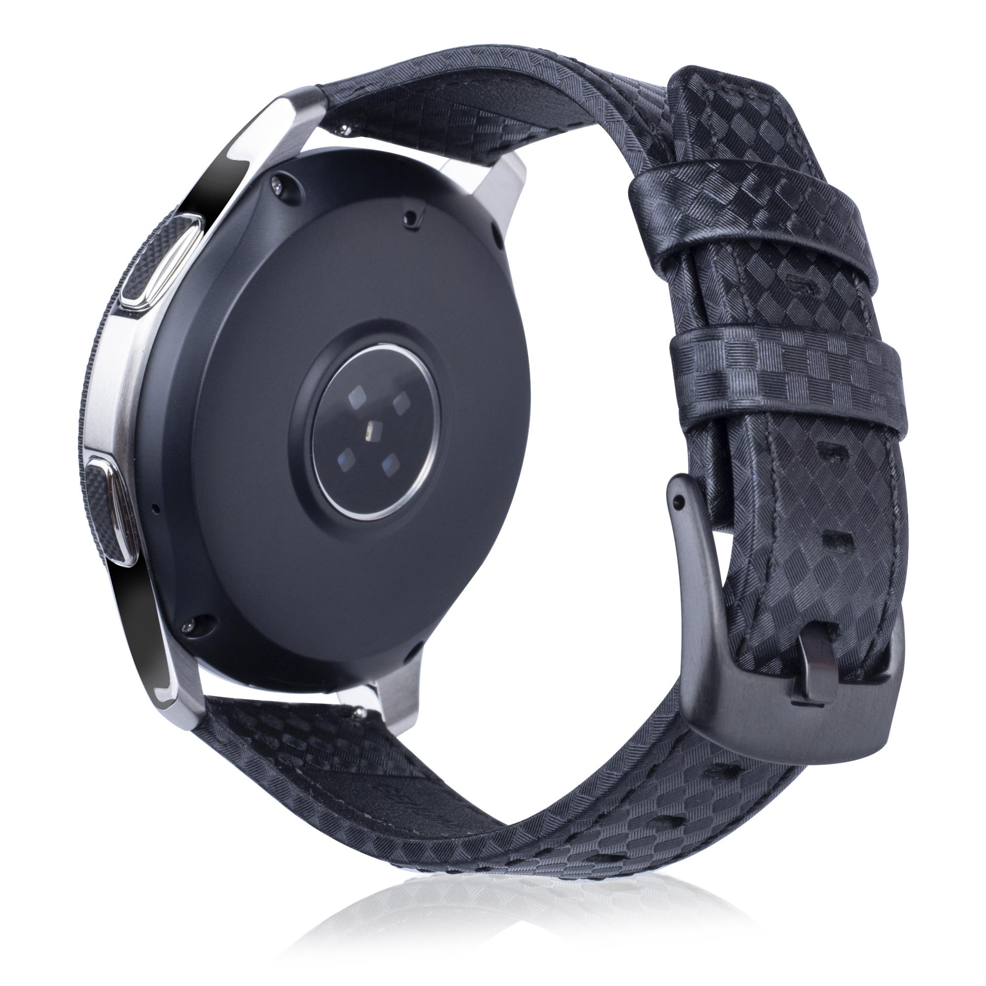 

Carbon Fiber Texture 22mm Genuine Leather Watchband D