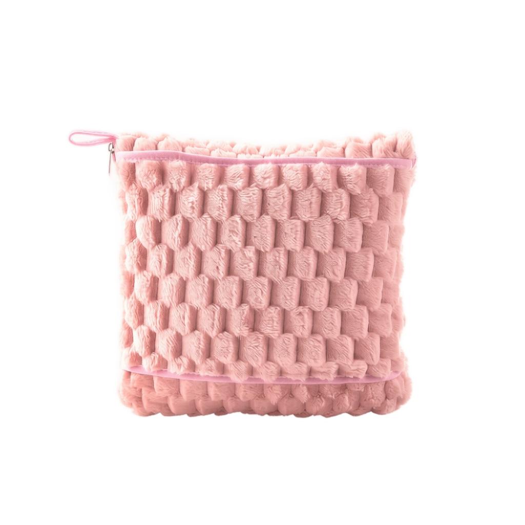 Flannel Blanket 2-in-1 Travel Throw, Soft Plush Wrap for Home, Car, Airplane, 90140 cm (3555 Inch)