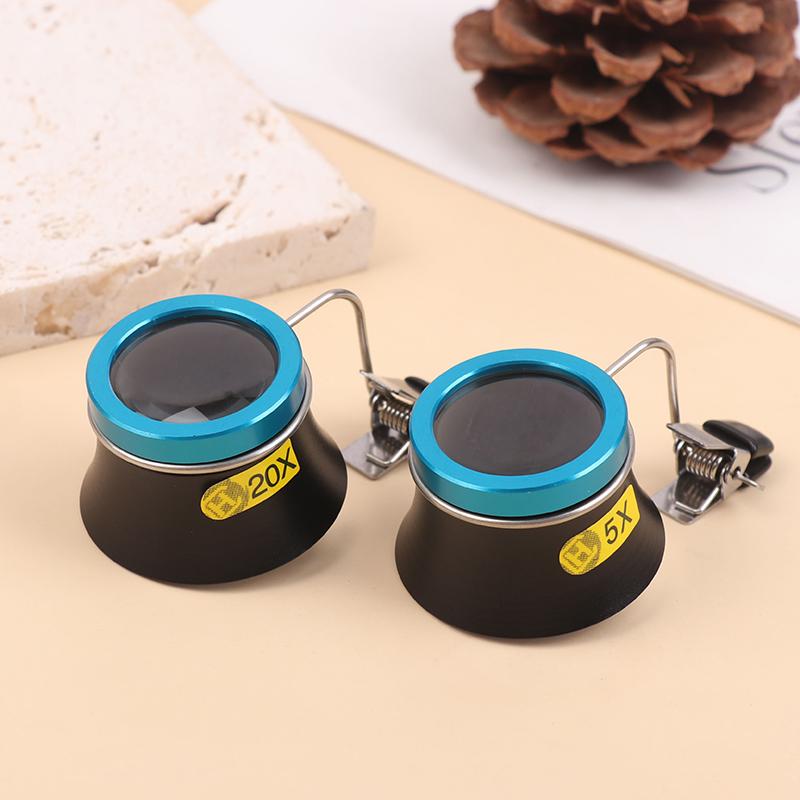 Lente d'ingrandimento per occhiali 5X 10X 20X Strumento Clip-On Lente d'ingrandimento per occhio Lente d'ingrandimento Oculare Operazione di processo Strumento di riparazione per orologiai