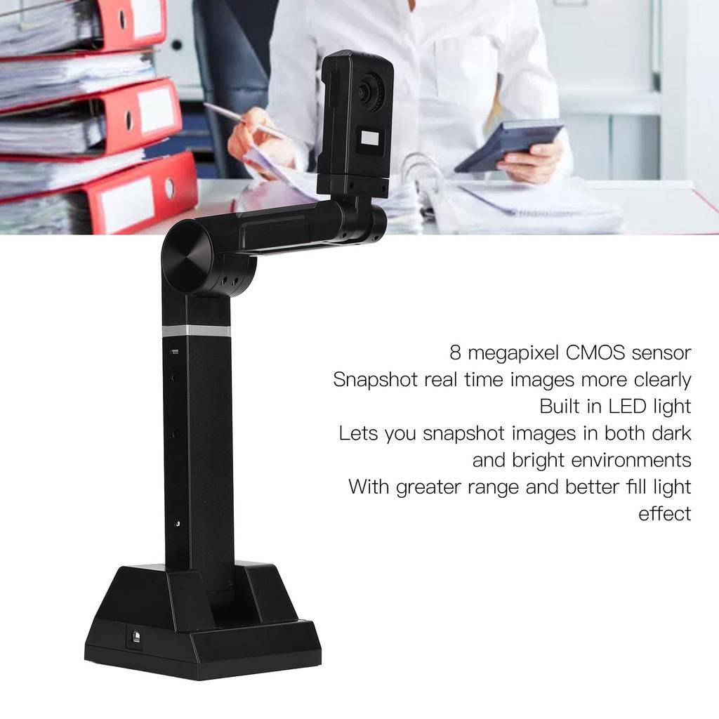 Document Camera Scanner 8MP Portable USB Book Scanner for   Manuscripts ID Cards Notes Pictures Magazines
