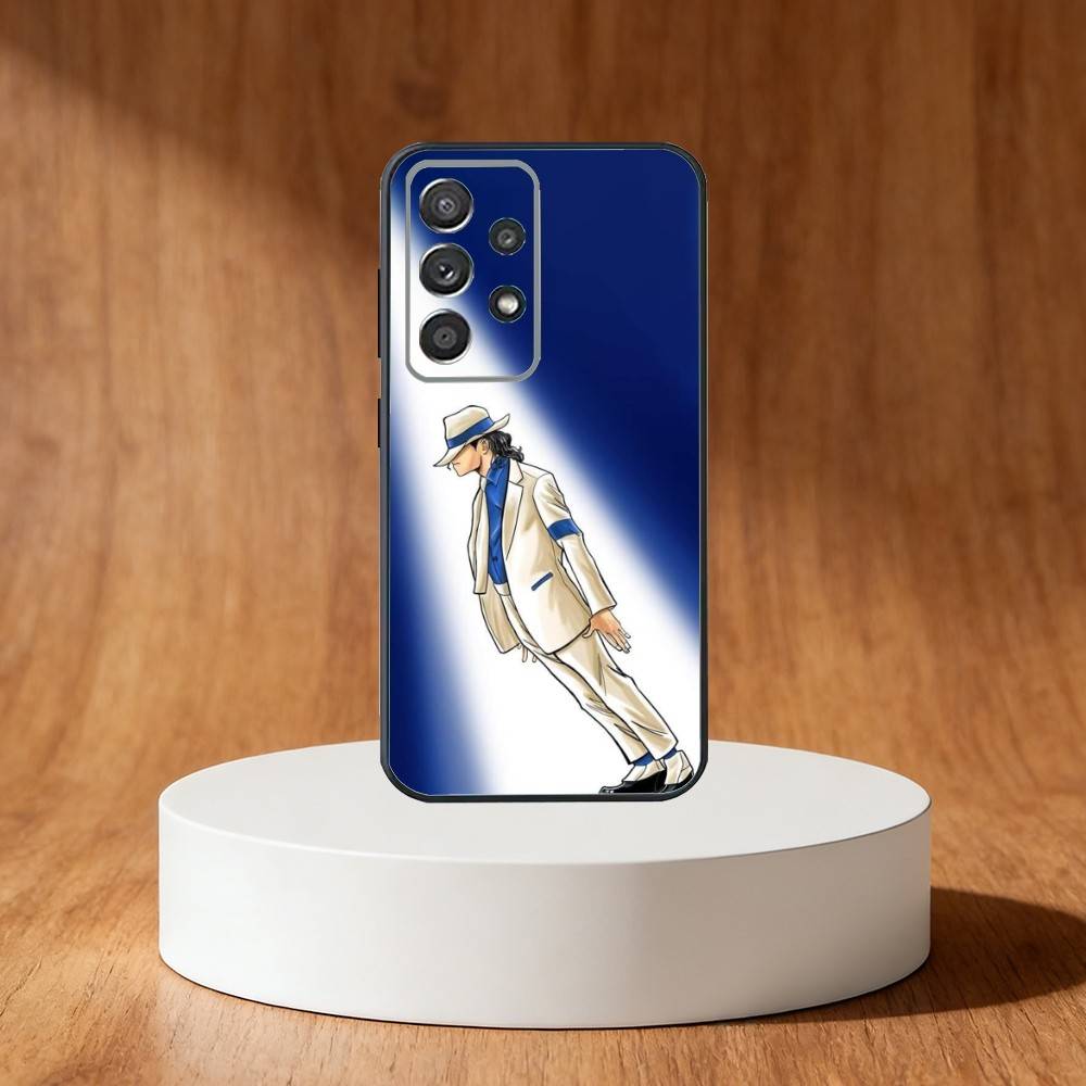 Cute Cartoon M-Michael J-Jackson Phone Case For Samsung S25,S24,S21,S22,S23,S30,Ultra,S20,Plus,Fe,Note,10,9,5G Black Cover