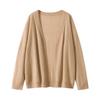 Women's V-Neck Cashmere & Mulberry Silk Cardigan - Solid Color, Loose Fit, Warm Knit Sweater Coat