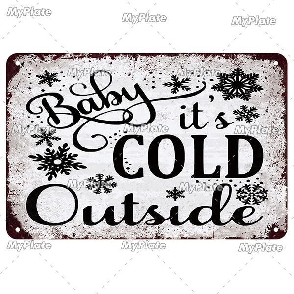 [MyPlate] Christmas Metal Sign Vintage Tin Sign Bar Decorative Plaque Home Decor Bar Wall Sticker Party Poster Gift