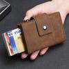 Leather Automatic Pop-up Metal Box Card Bag Men's Leather Airtag Locator Wallet Card Bag Card Clip Integrated