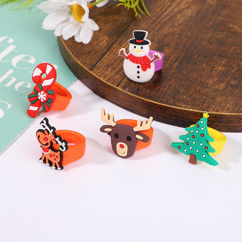 Weihnachtsmann PVC Gummi Weihnachtsring Spielzeug für DIY Schmuck