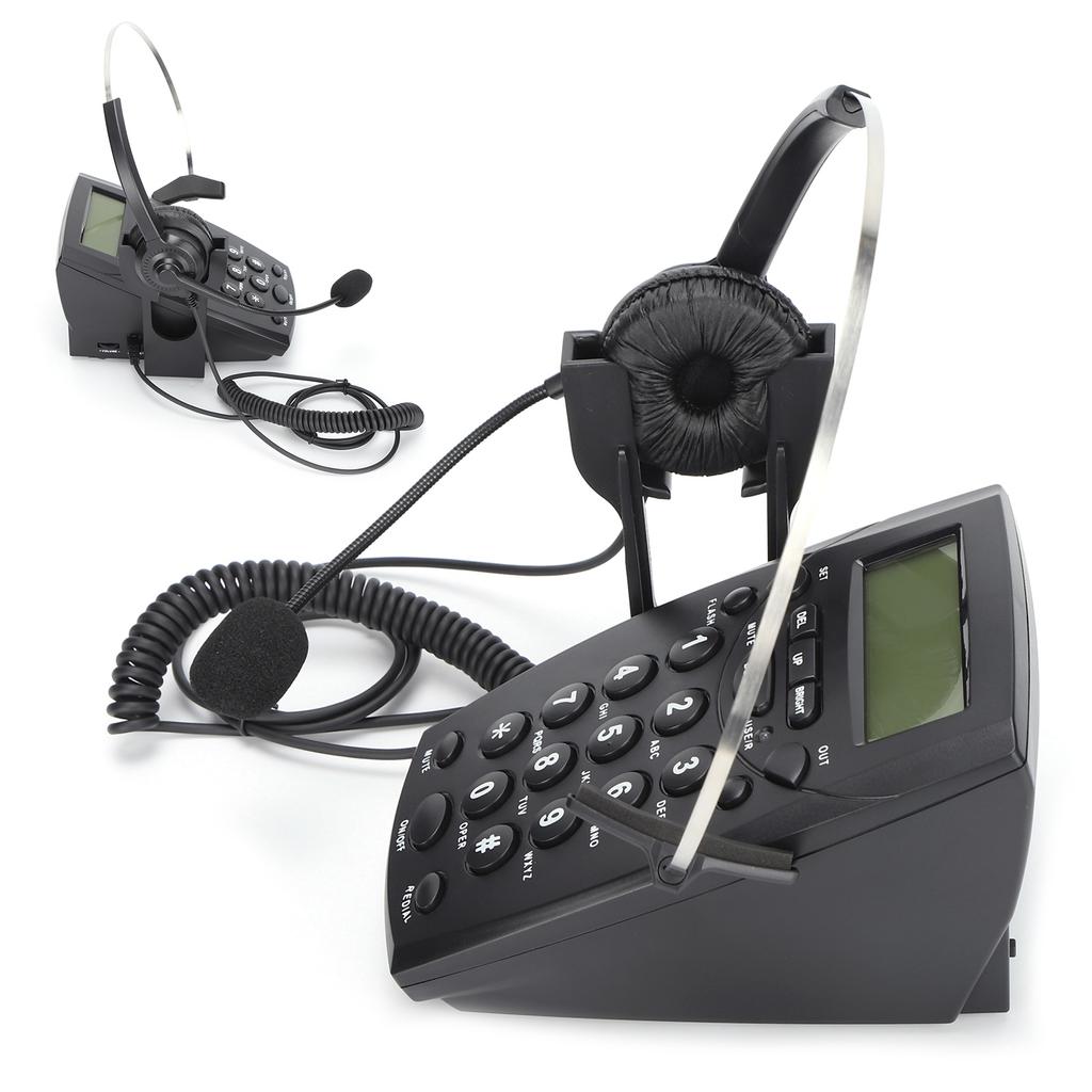 HT800 Call Center Wired Telephone with Omnidirectional Microphone Headset Suitable for Office and Home