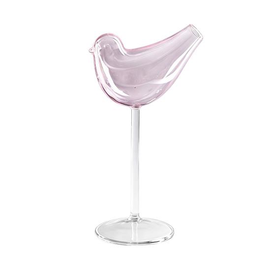 Handcrafted Champagne Flutes Bird Shape Cocktail Glass, Lead-Free Borosilicate Glass Martini Goblet Cup, Clear Tropical Themed Cups Elegant