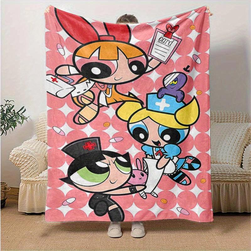 

1pc, Powerpuff Girls Throw Blanket, Soft & Cozy for Home Decor, Couch Cover, Travel, Camping, Car, Beach, Office Nap, Perfect Gift for FriendsA011 130x150cm