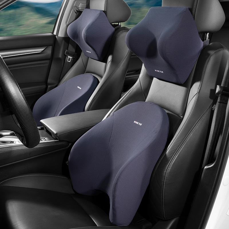 Car Neck Pillow Car Seat Lumbar Headrest Support Memory Foam Waist Neck Pillow Car Travel Back Support Car Interior Accessories
