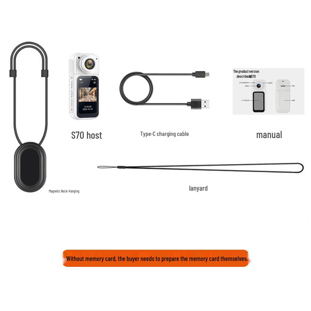 Magnetic 2.7K Night Vision Action Camera with Image Stabilization - Wearable Outdoor Thumb Camera for Cycling