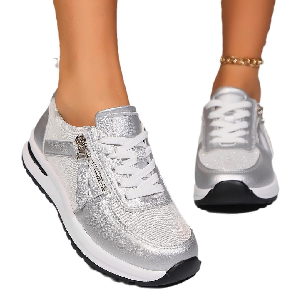 Women's sports and leisure shoes European and American fashion wedge heel platform casual sports women's single shoes