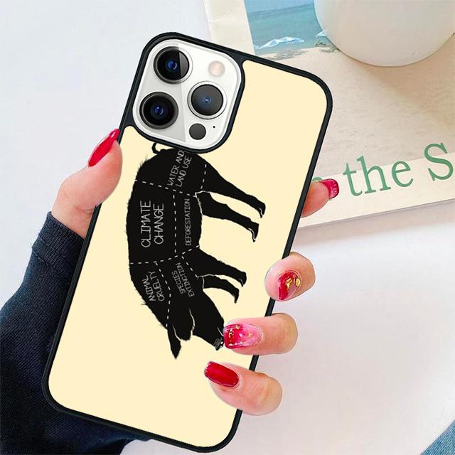 Vegan Vegetarian Quotes Phone Case Cover For iPhone 17 Air 15 16 14 13 12 Pro Max 11 Pro Max Plus Coque Shell