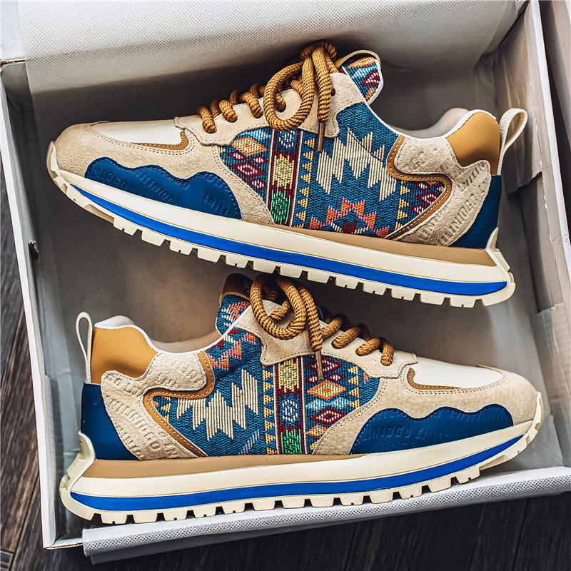 European Station Men's Shoes Winter Velvet Warm Internet Celebrity Explosion High Sense Leisure Sports Men's Dad Forrest Gump Tide Shoes