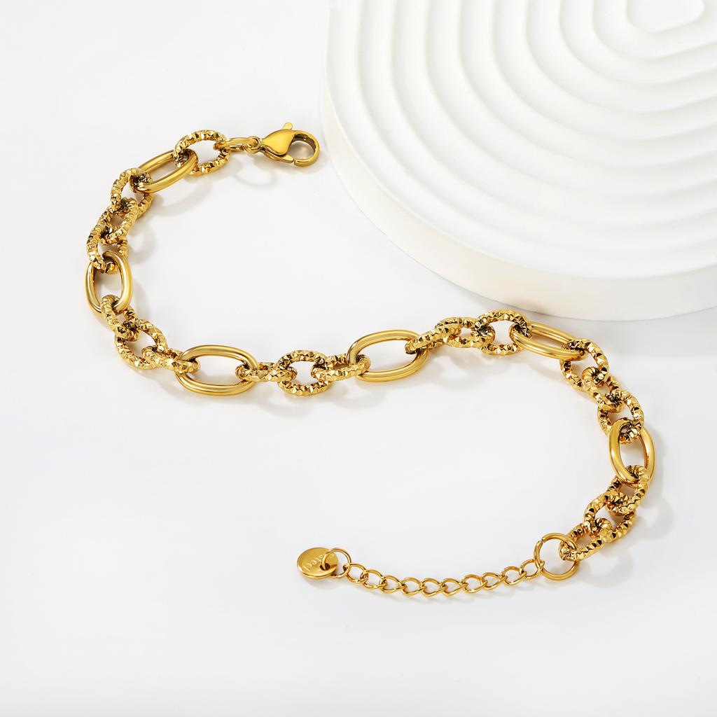 Simple Geometric Chain Bracelet Fashion Creative Link Design High-End Jewelry for Women