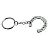 Fashionable Silver Tone Horseshoe Keyring Charm Sturdy Snaffle Bit Designs Keychain for Horse Lovers Decoration