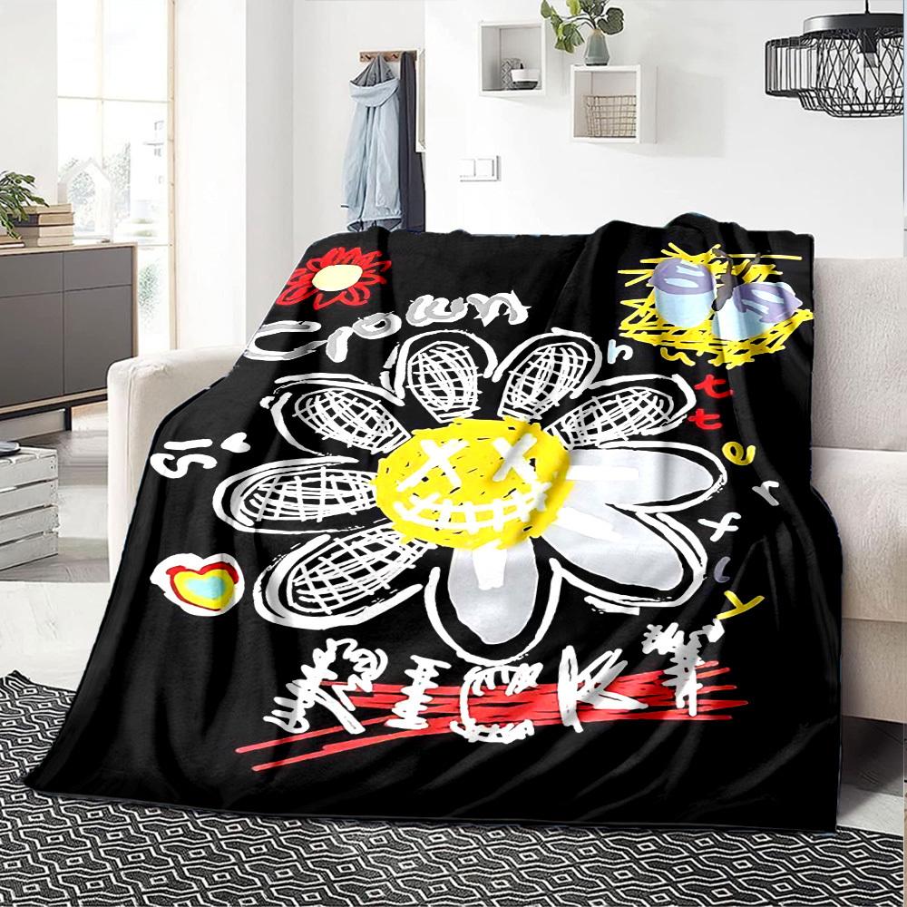 1pc Crown Butterfly Soft Flannel All Season Throw for Home, Office, Outdoor UseDurable Comfort Soft Warm Throw for Home