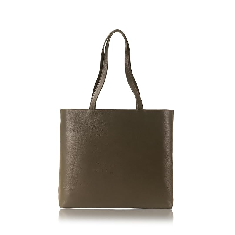 

[Business Leather Factory] A4 tote bag Water repellent original leather cow leather unisex Compatible with 14 inch PC With zipper (black olives)