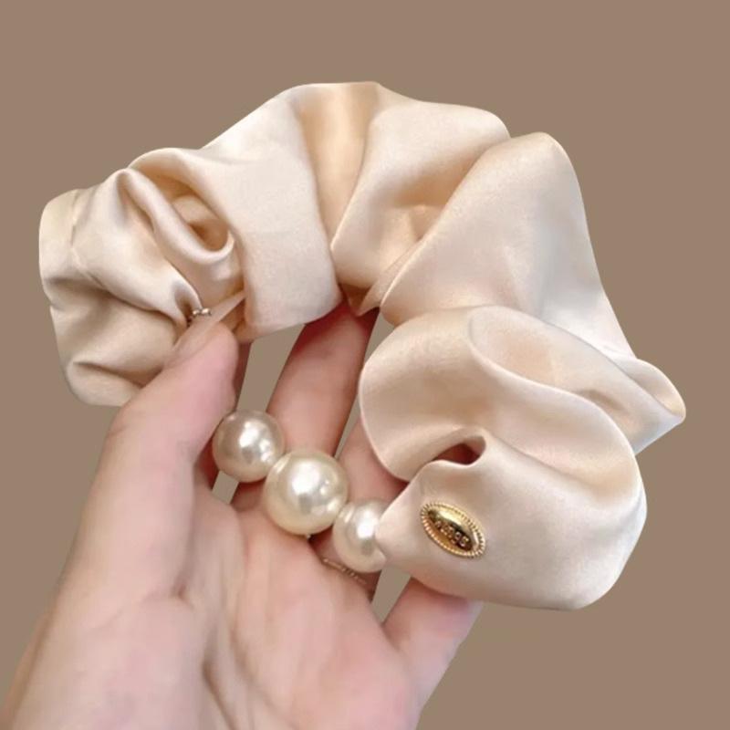 1PC Bead Large Intestine Hair Band Women's High Elastic Headband Hair Tie Rubber Band Hair Rope Headgear