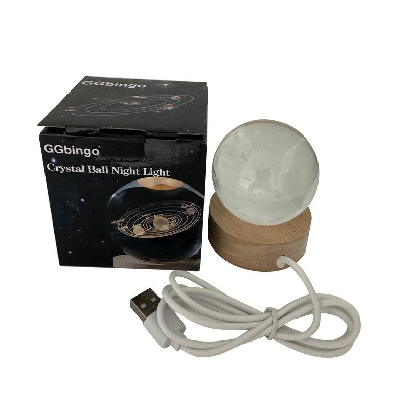 Luminous Crystal Ball Night Light - Creative Desktop Ornament & Holiday Gift
