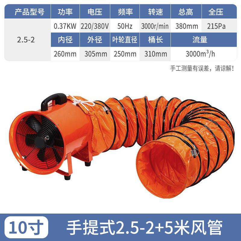 Портативный осевой вытяжной вентилятор SMVP с 5-метровым воздуховодом, штепсель CN (адаптер в комплекте)