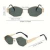 4 Pack Diamond Shaped Glasses Fashionable Metal Small Frame Polygonal Glasses
