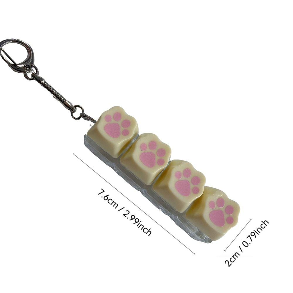 Cat Paw Fidget Keychain Spring in The Air Series Finger Clicker Toy Button Keycap  for Adult Kids