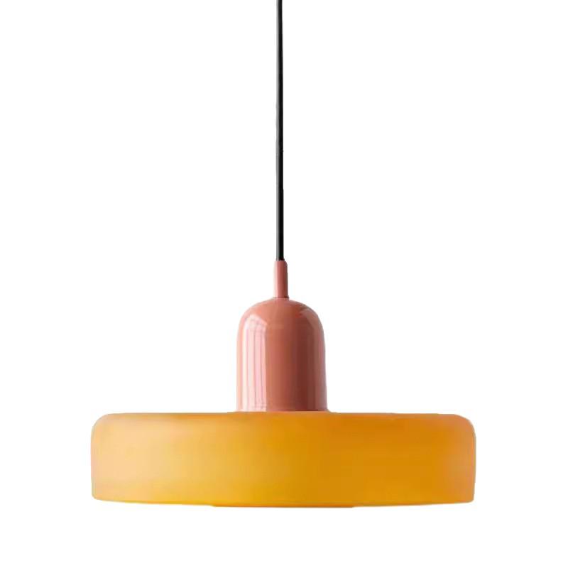 Used Retro Green Glass Pendant Light - Modern Bauhaus Style for Bedside or Restaurant