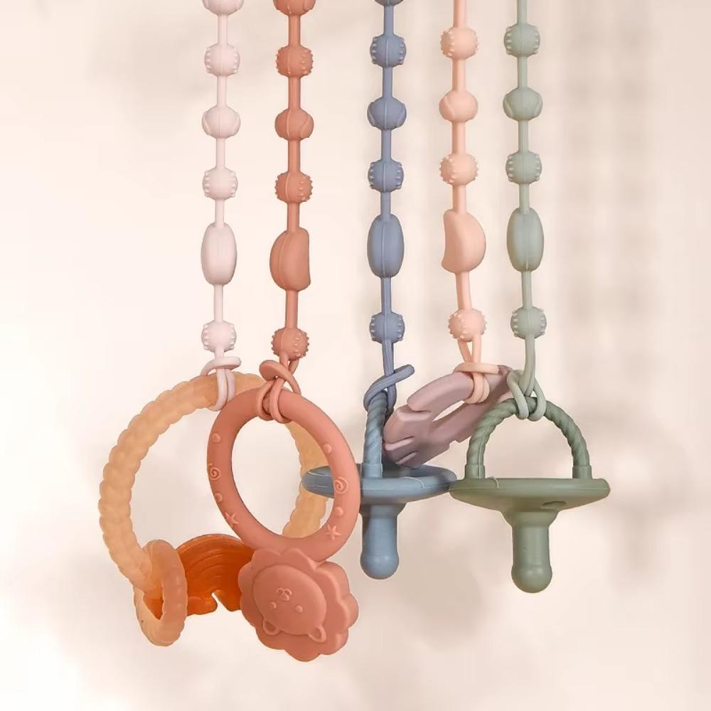 Einfarbige Silikon-Schnullerkette BPA-frei Zahnkette Spielzeug Neugeborenes Baby