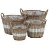 Raised Beds 4 Pcs Wicker with PE Lining