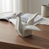 Art du Pliage de Papier Ornement Grue Finition Polie Céramique Lisse Sculpture d'Oiseau Plié