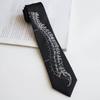 Good Quality Spine Embroidery Techwear Punk Black Tie Men Women Vintage Hip Hop Necktie Man Gifts Box Set