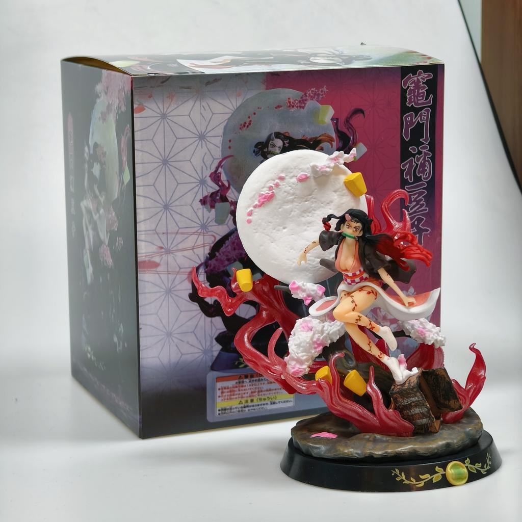 New Blood Breaking Mi Bean Handmade Ghost Slayer Blade Magic Cube Stove Door Statue Anime Desktop Decoration Ornament