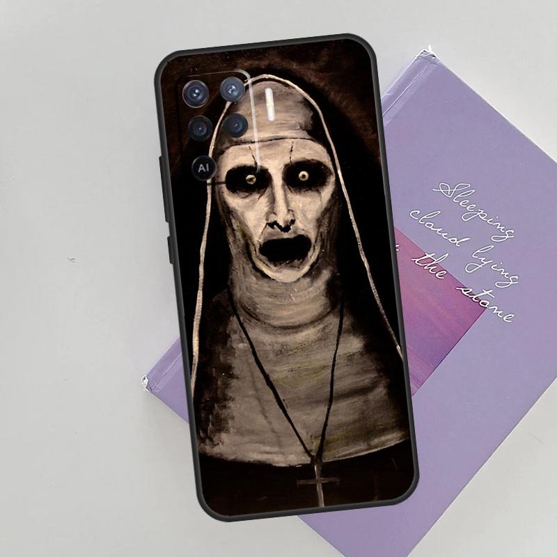 The Nun Valak Horror Phone Case For Oppo A54 A74 A94 A15 A16 A17 A52 A72 A76 A96 A57 A58 A78 A98 A53S Cover Case