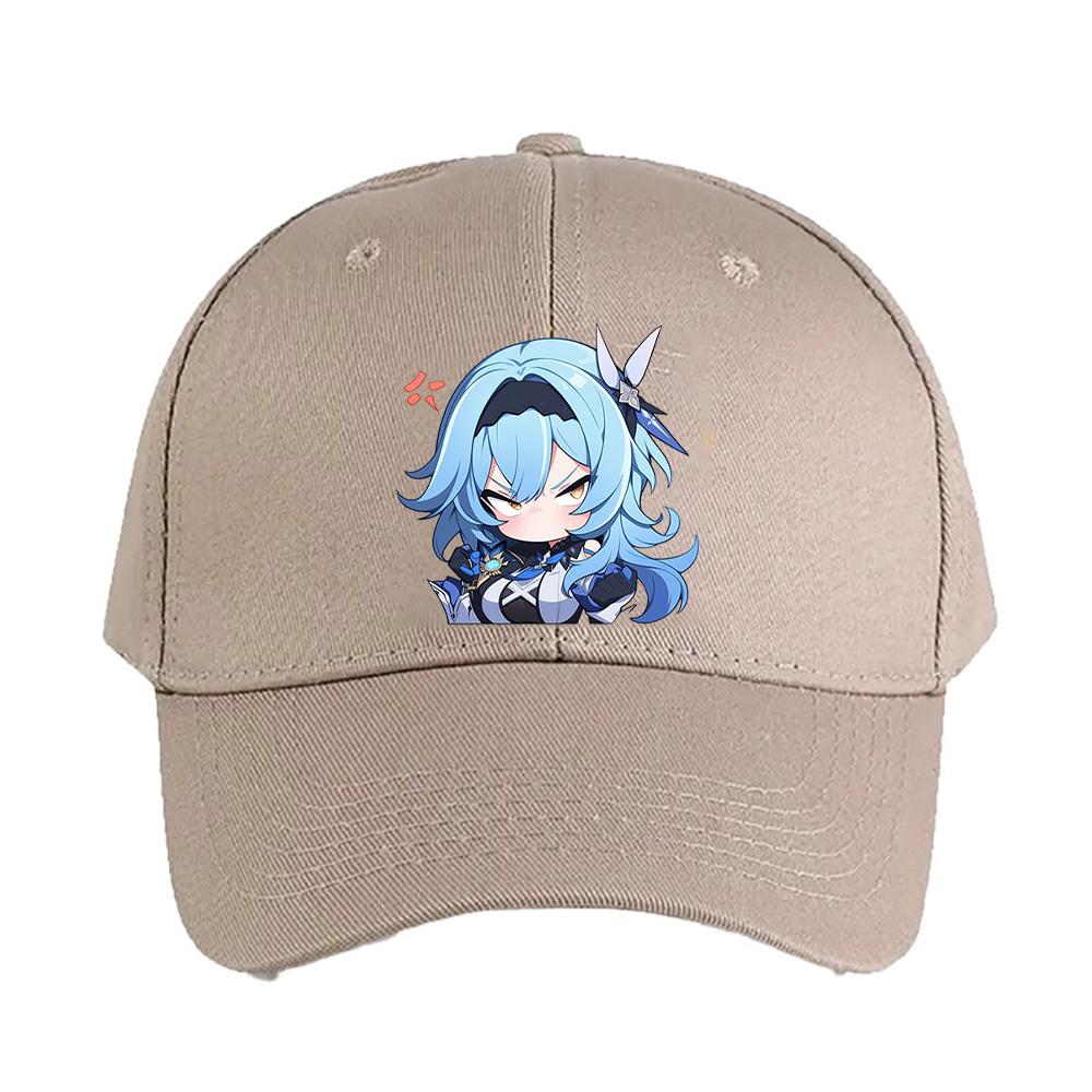 Eula Genshin Impact Chibi Kawaii Angry Waifu Cap Summer Woman Man Adult Casual Fashion Casual Adjustable Fishing Hat Sun Hat