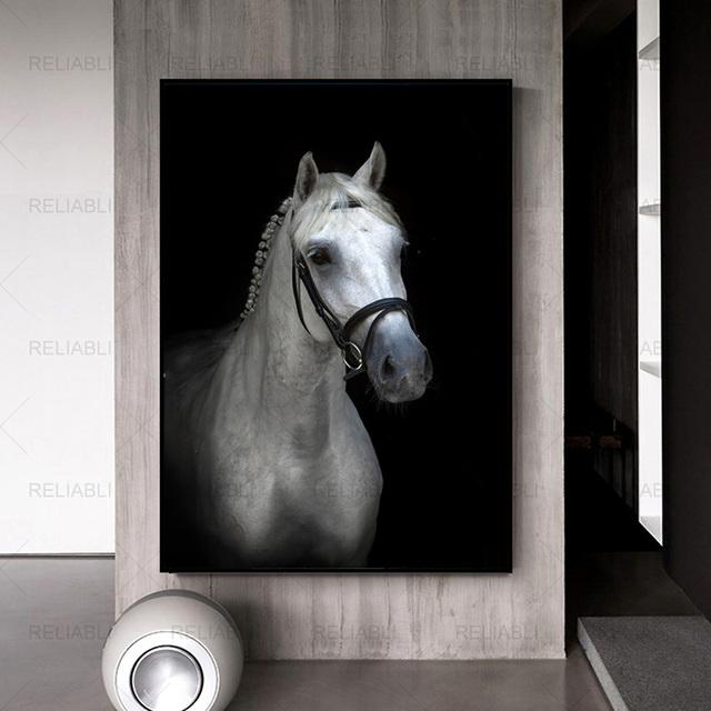 Saudi Classic Animal Wall Art Painting Abstract Horse Canvas Poster and Print Luxury Wall Pictures for Living Room Home Decor No Frame