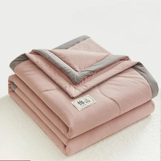 New Solid Color Cotton Summer Quilt Soft and Comfortable Adult Air Conditioner Student Dormitory Single Thin Quilt