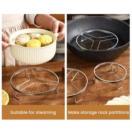 Steam Rack 304 Stainless Steel Steamer Rack Stackable Design Vegetables Dumplings Seafood Meat Versatile Cooking Rack