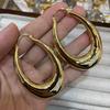 Niche Light Luxury Celi Oval U-Shaped Water Drop Metal Earrings Temperament Advanced Quality Earrings Jewelry Women