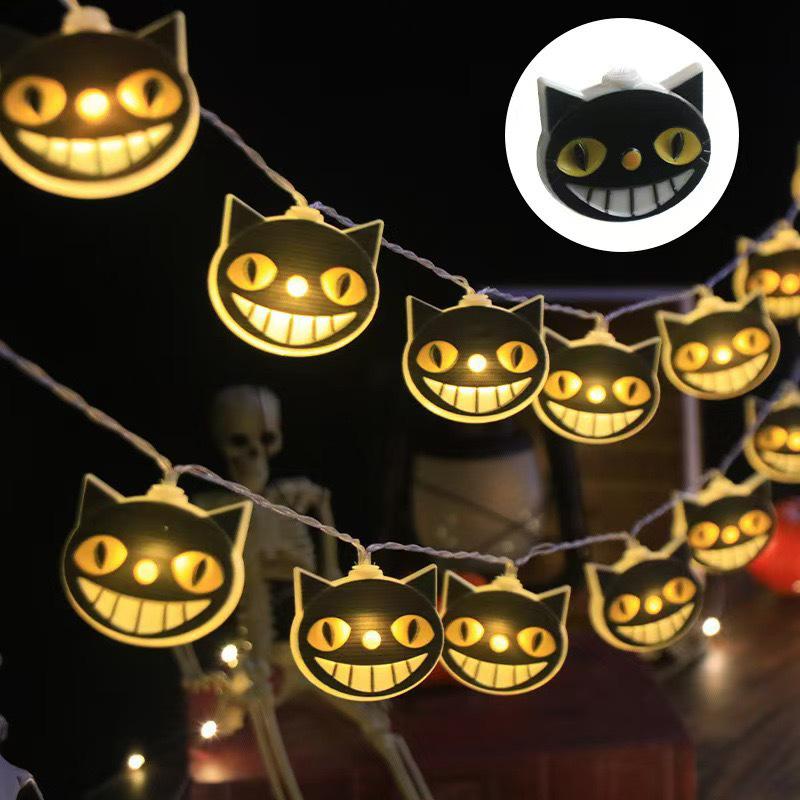 Halloween LED String Lights: Pumpkin, Bat, Devil, & Colorful Prints for Festive Decor