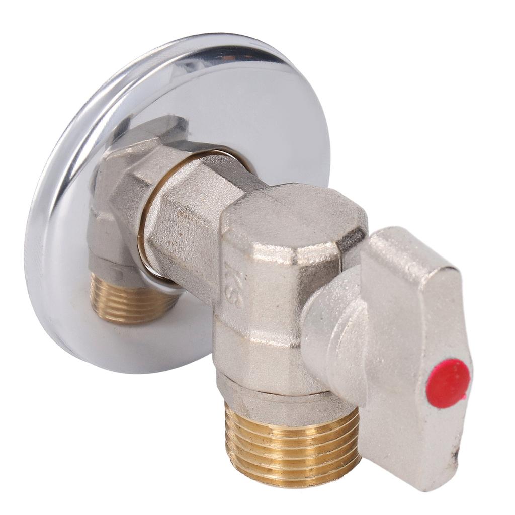 G1/2 Thread Brass Triangle Valve Large Flow Cold Hot Water Angle Stop Valve for Kitchen Bathroom