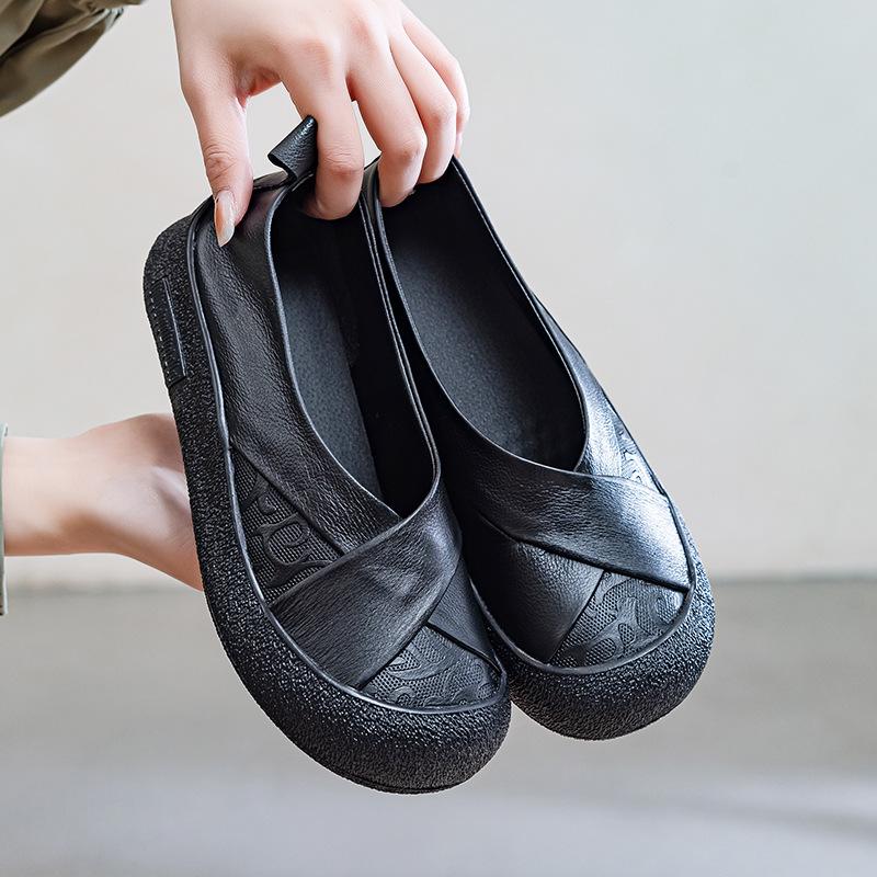 Lässige neue Damen-Einzelschuhe mit flacher Sohle für Frühling und Herbst, weichsohlige Doudou-Schuhe, bequeme, flache Freizeitschuhe für Damen