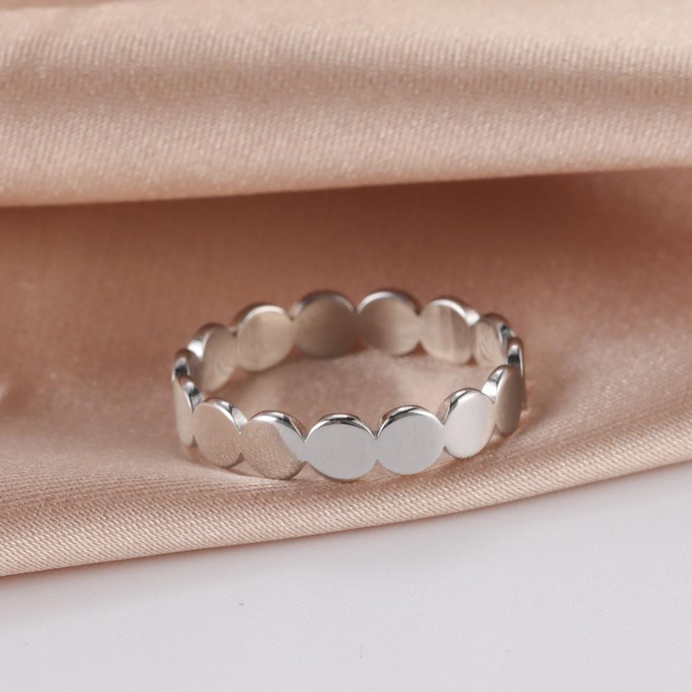 Geometric Round Minimalist Rings for Women Gold Stainless Steel Ring Wedding Party Jewelry