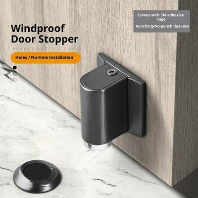 No-Drill Invisible Door Stopper Dual Magnetic Strong Hold Windproof Mute Cushioning Silicone Pad Anti-Collision