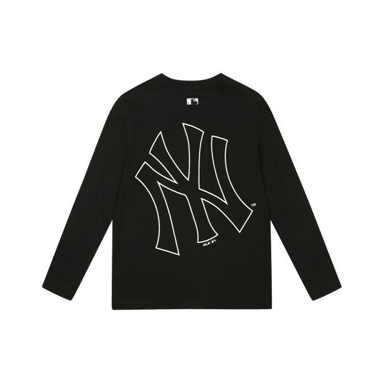 MLB Minimalistisches Bedrucktes Langarm-Rundhals-T-Shirt Unisex Oberteile Schwarz 31TSB6041-50L M gray