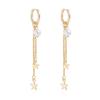 Geometric Love, Crystal Fringed Asymmetrical Sexy Ear Buckles Ins Light Luxury Earrings Earrings