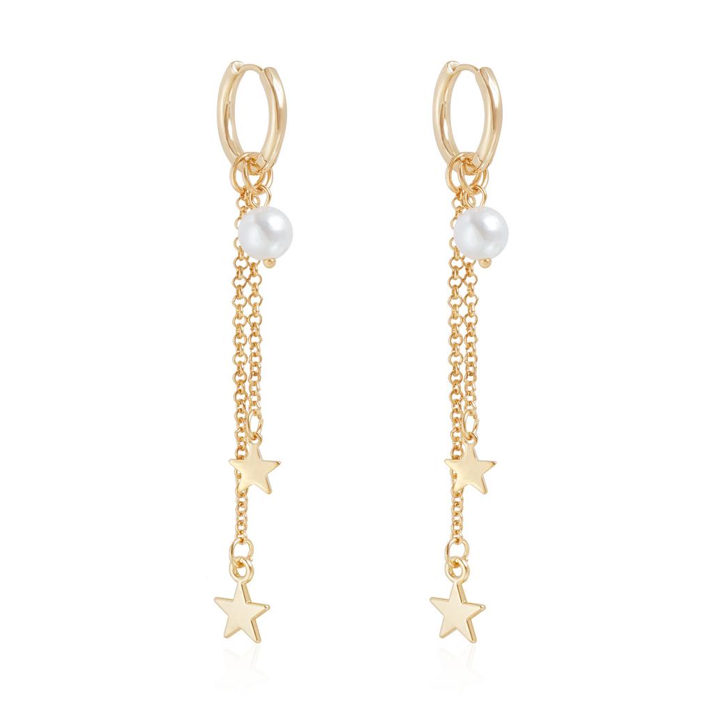 Geometric Love, Crystal Fringed Asymmetrical Sexy Ear Buckles Ins Light Luxury Earrings Earrings