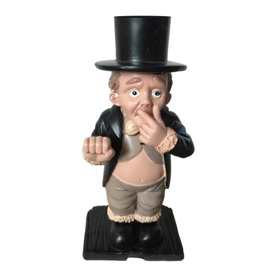 Gentleman Shape Tissue Rack Decorative Functional Toilet Paper Stand Storage Display Sculpture Resin Garden Ornament