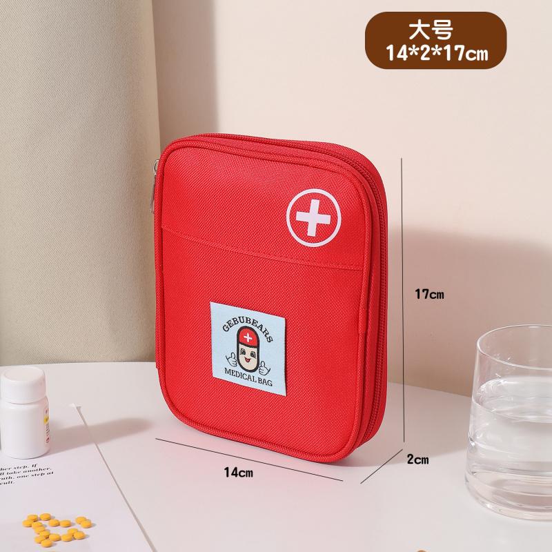 Portable First Aid Storage Bag Oxford Cloth Medicine Organizer Pouch With Zipper Compartments For Home Travel Outdoor Daily Use Small Items